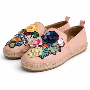 Bill Blass real leather embellished espadrilles (NWOB, size 6)